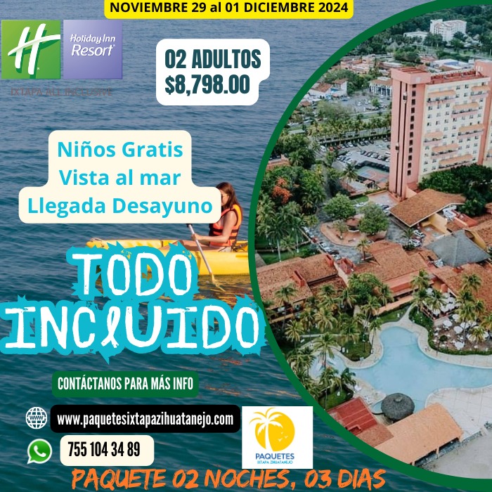 Agencia de viajes paquetes Ixtapa Zihuatanejo paquetes todo incluido hotel holiday inn en Ixtapa y hospedaje con niños gratis para disfrutar de unas vacaciones de temporada baja y vacaciones de verano 2023 en el hotel holiday inn Ixtapa 2024 paquetes temporada baja y vacaciones de verano en Ixtapa Zihuatanejo. Todo incluido hotel holiday inn en Ixtapa vacaciones de temporada baja y vacaciones de verano 2023. Promociones Ixtapa Zihuatanejo 2024 todo incluido. Reservas y promociones con agencia de viajes paquetes Ixtapa Zihuatanejo para hotel holiday inn Ixtapa. Zihuatanejo desde Morelia. Paquetes todo incluido Ixtapa Zihuatanejo en autobús. Descuentos agencia de viajes paquetes todo incluido Ixtapa Zihuatanejo comentarios de los hoteles en Ixtapa Zihuatanejo. Ofertas paquetes hotel holiday inn Ixtapa Zihuatanejo todo incluido temporada vacaciones temporada vacaciones temporada baja domingo a jueves 2024 en Ixtapa Zihuatanejo 2023. hotel holiday inn Ixtapa temporada vacaciones temporada vacaciones temporada baja y vacaciones de verano 2023. Tarifas especiales hotel EMPORIO Ixtapa todo incluido temporada vacaciones temporada baja 2023.ofertas paquetes en hoteles sobre la playa en Ixtapa Zihuatanejo. Agencias de viajes que vende paquetes todo incluido en Ixtapa Zihuatanejo. Actividades para realizar en el destino de Ixtapa Zihuatanejo. Ofertas de paquetes de los hoteles en Ixtapa Zihuatanejo año 2024.playas para visitar en el destino de Ixtapa Zihuatanejo. Restaurantes recomendados en el destino de Ixtapa Zihuatanejo, promociones vacaciones temporada de vacaciones temporada baja 2023 agencia de viajes paquetes IXTAPA Zihuatanejo temporada vacaciones temporada baja y vacaciones de verano 2024, comentarios hoteles de Ixtapa Zihuatanejo, quejas del servicio, niños gratis en Ixtapa Zihuatanejo, playas de Ixtapa Zihuatanejo.